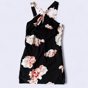 Y2K Forever 21 'Pink Label' Keyhole Halter Floral Dress